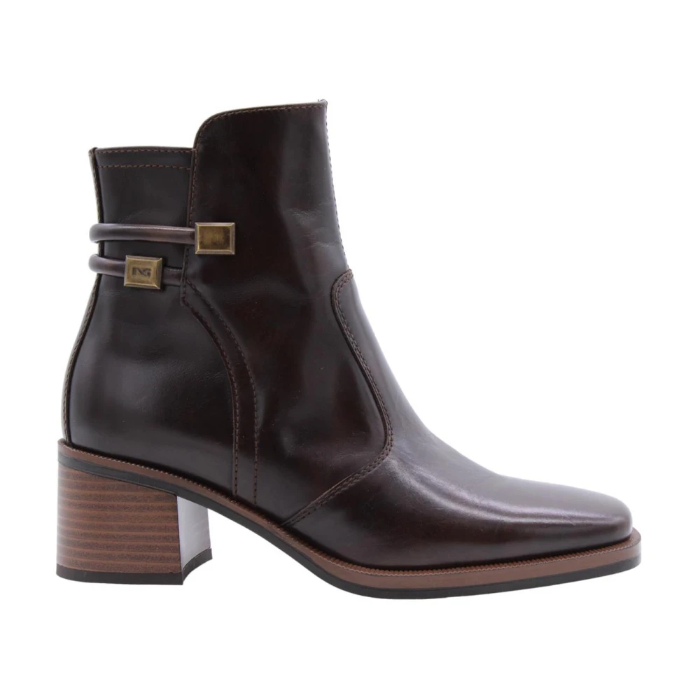 Nerogiardini Women's Brown Heeled Boots, 3 Uk, Stylish Ankle Boots