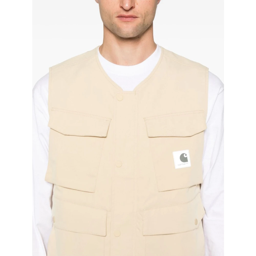 Carhartt WIP Waterafstotend Vest met 3D-zakken Beige Heren