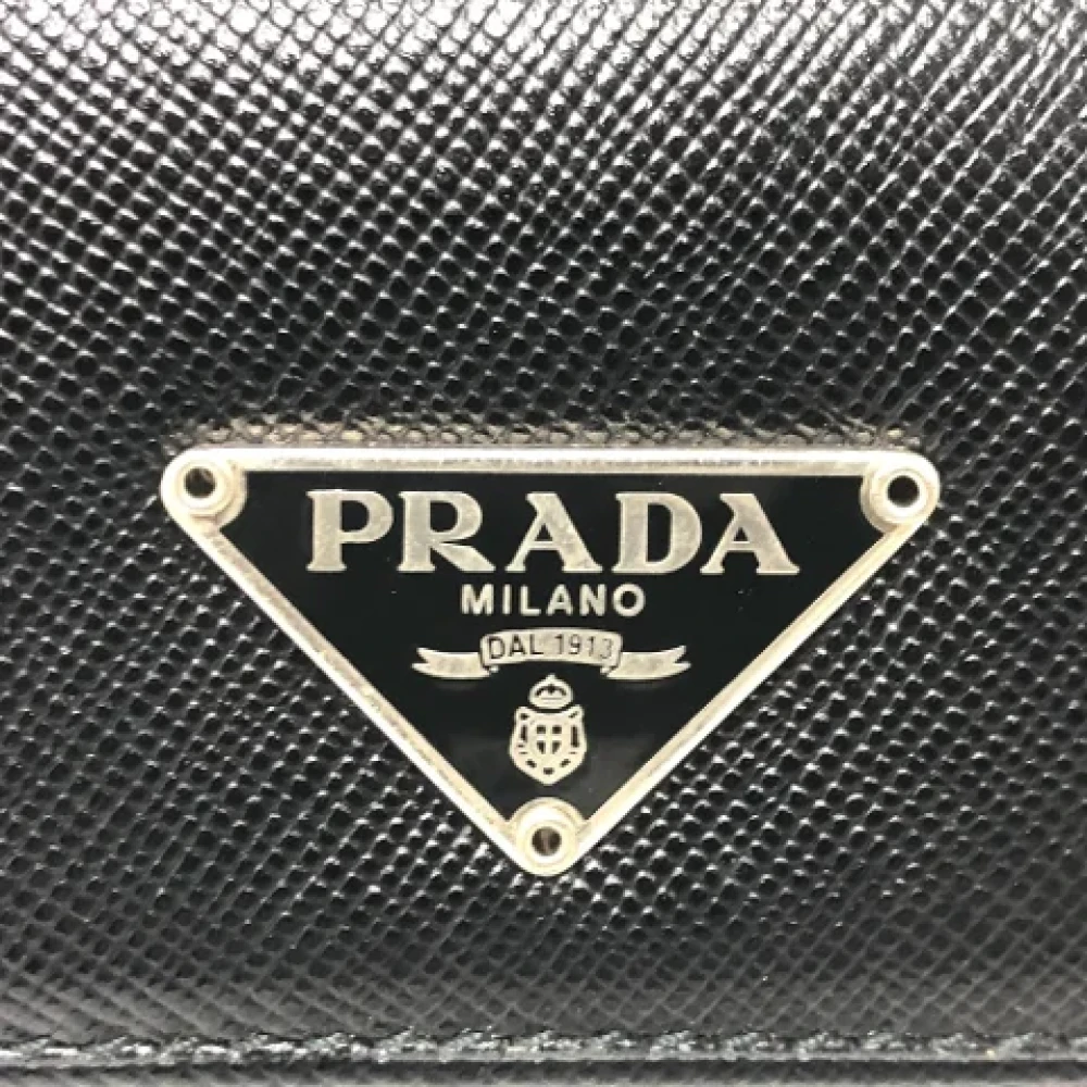 Prada Vintage Pre-owned Canvas key-holders Black Dames