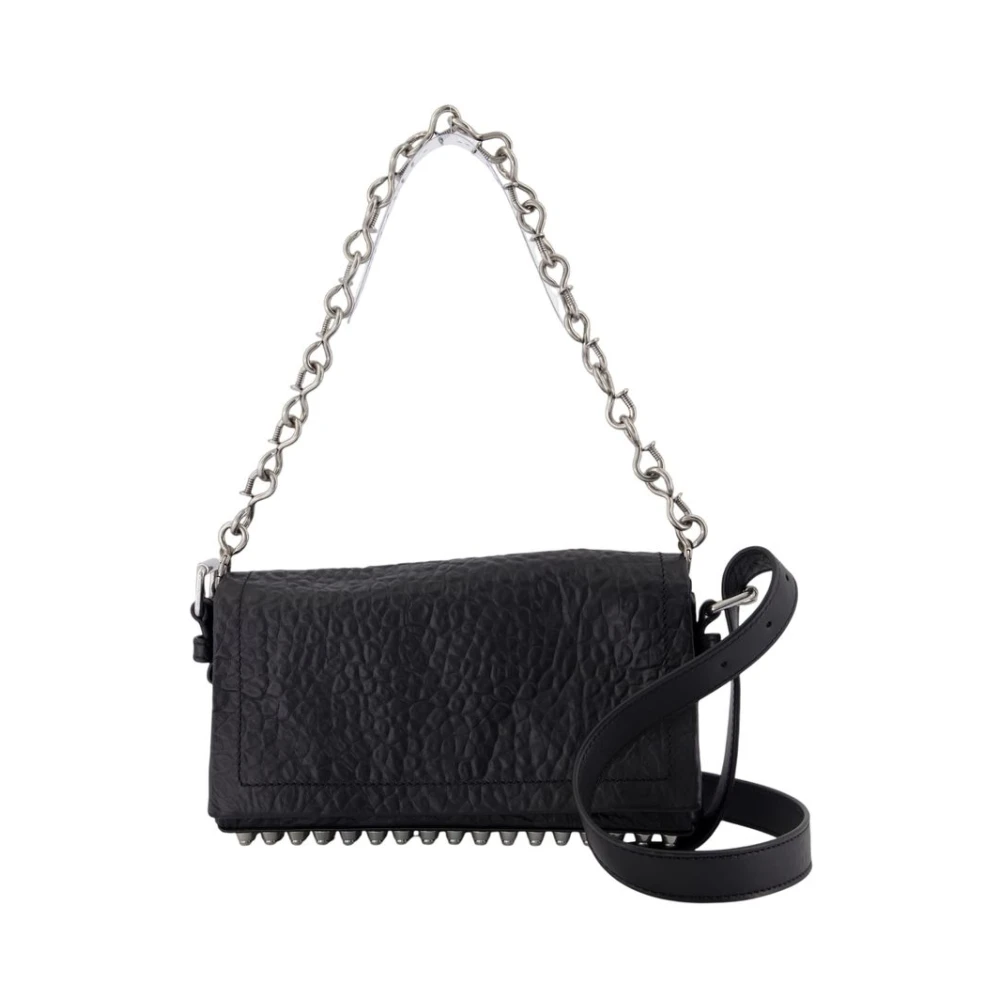 Alexander Wang Women's Black Shoulder Bags, One Size, Leather Shoulder Bag Crushed