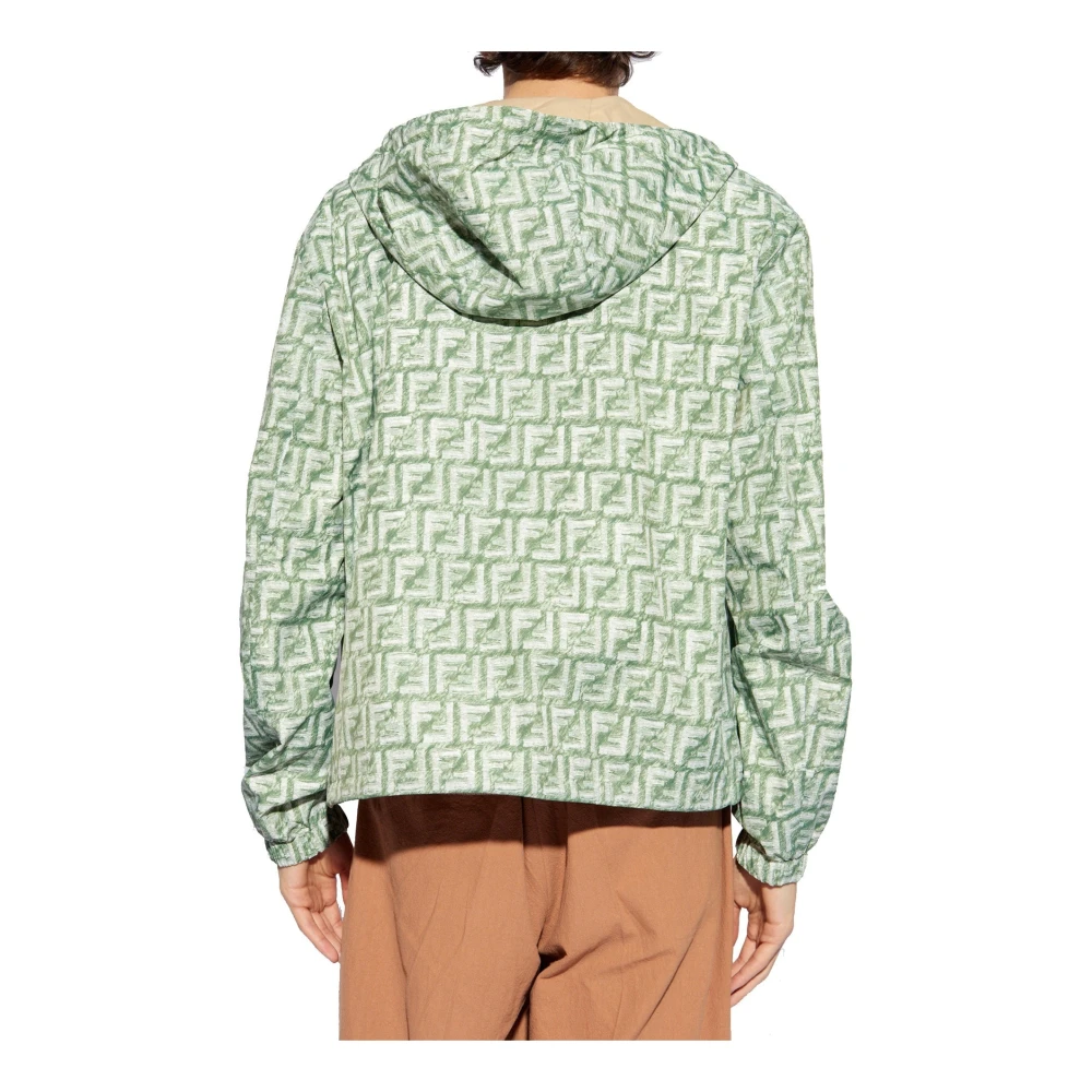 Fendi Omkeerbare Logo Jas Mannen Green Heren