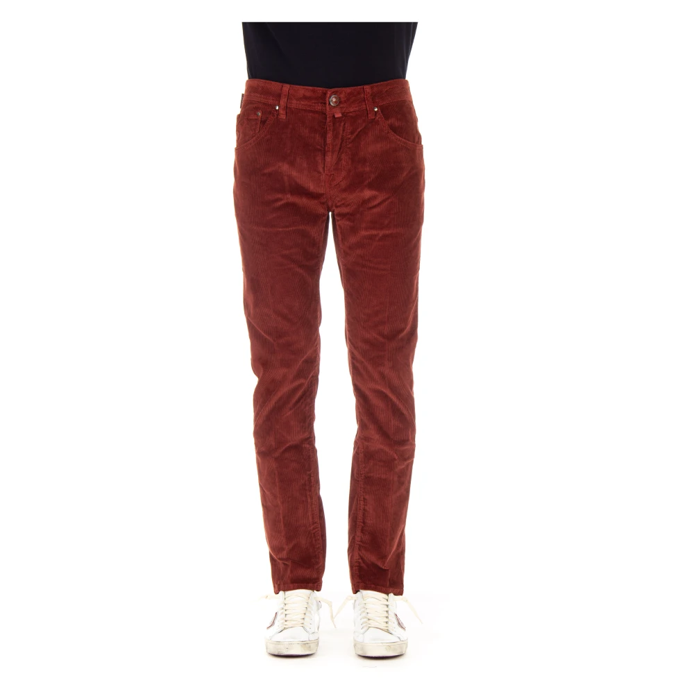 Jacob Cohën Luxe 5-Pocket Jeans in Bordeaux Red Heren