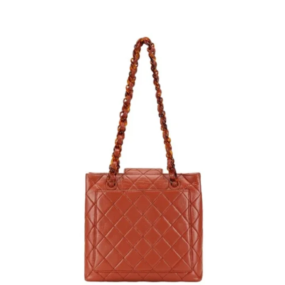 Chanel Vintage Pre-owned Leather chanel-bags Orange Dames