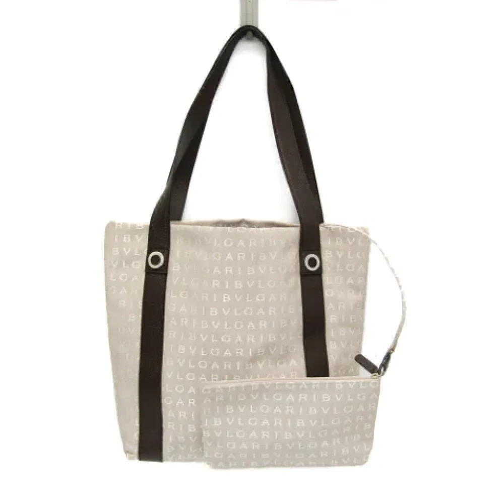 Bvlgari Vintage Pre-owned Leather totes Beige Dames