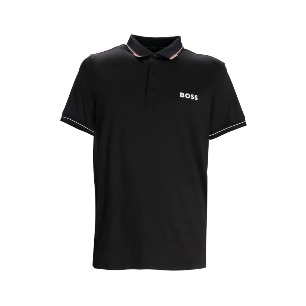 Hugo Men's Black Polo Shirts, Xl, Sport Chic Polo With Logo Print