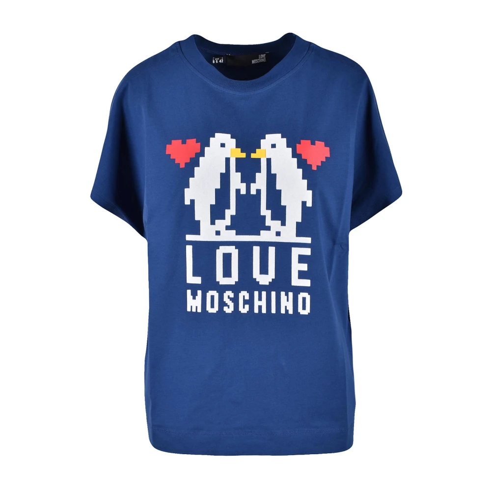 Love Moschino Blauw T-shirt voor vrouwen Blue Dames