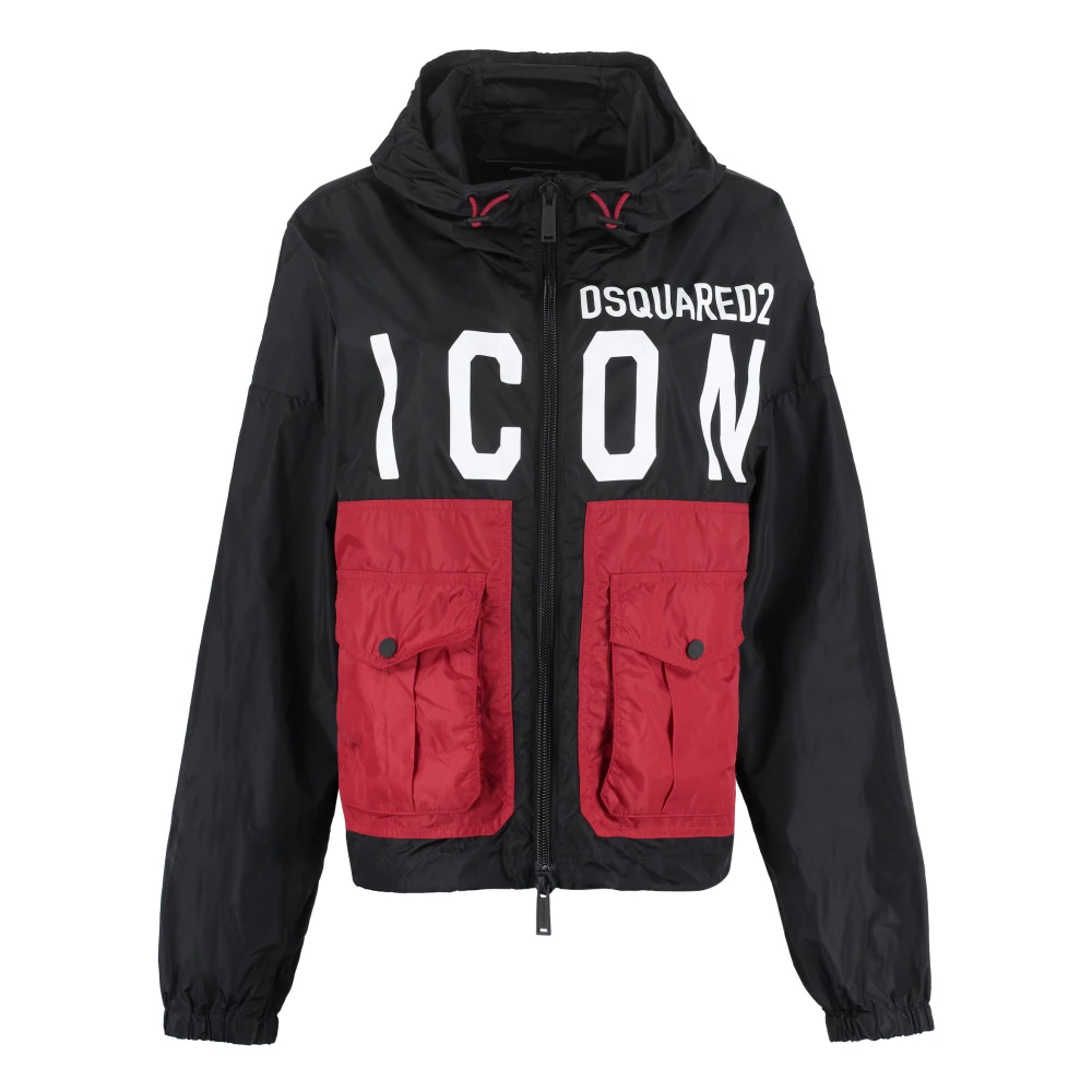 Dsquared2 Women's Multicolor Light Jackets,, Icon Hooded Windbreaker 2XL