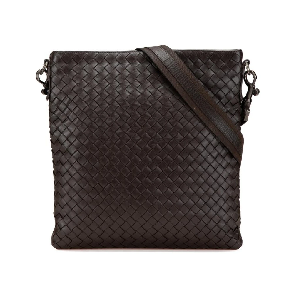 Bottega Veneta Vintage Women's Brown Pre-Owned Woven Crossbody Bag