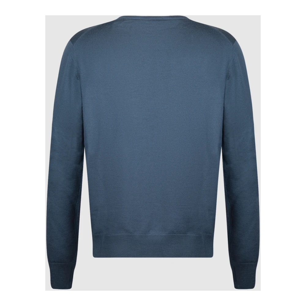 Gran Sasso Blauwe Crew Neck Wollen Trui Blue Heren