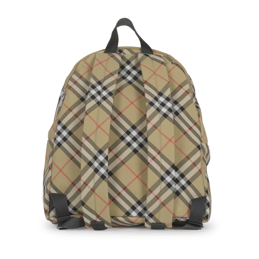 Burberry Geruite Beige Rugzak met Logopatch Beige Heren