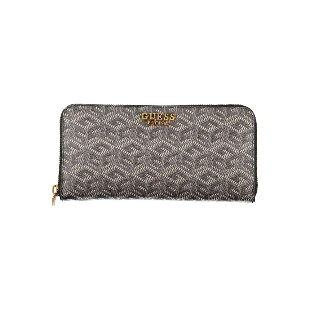 Guess Elegante Zwarte Portemonnee met Meerdere Vakken Black Dames