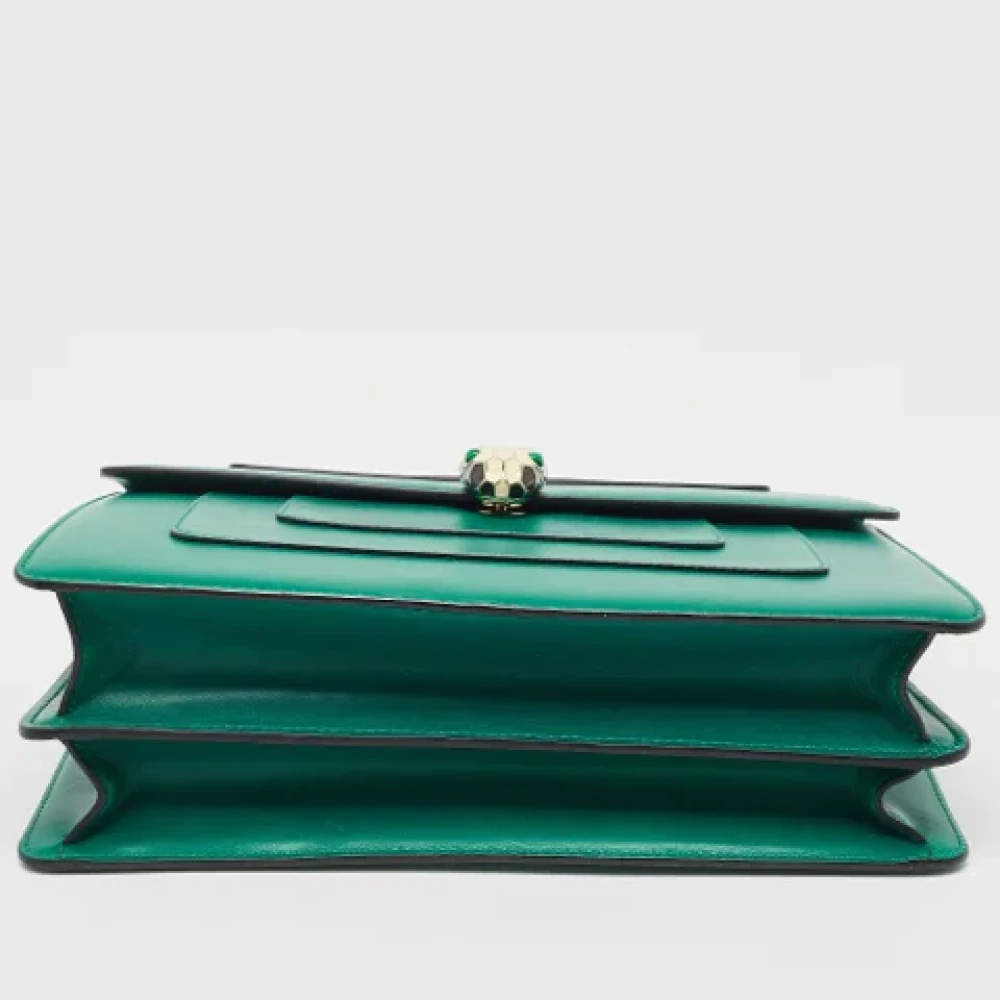 Bvlgari Vintage Pre-owned Leather shoulder-bags Green Dames
