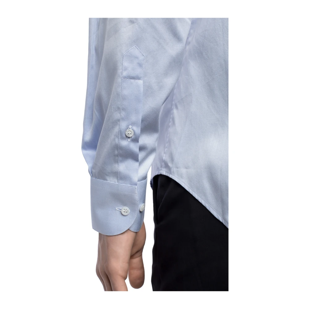 Giorgio Armani Overhemd met drukknoopkraag Blue Heren