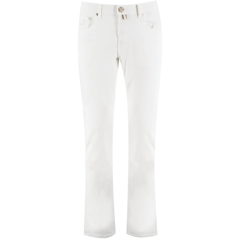 Jacob Cohën Slim-Fit Stretch Katoenen Broek met Logo White Heren