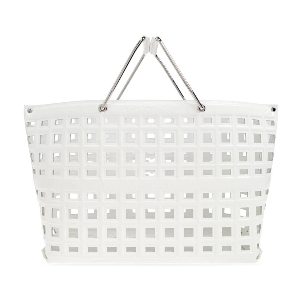 TORY BURCH Leren tas 'Market' White Dames