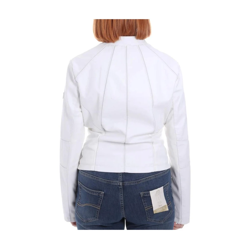 YES ZEE Eco-lederen korte jas met rits White Dames