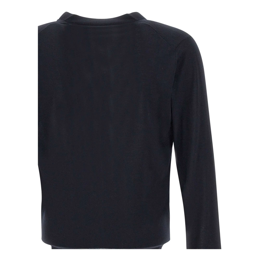 Filippo De Laurentiis Merino Wol Vest Navy Blauw V-Hals Blue Heren