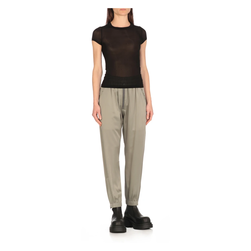 Rick Owens Zwarte Crew Neck T-shirt voor vrouwen Black Dames