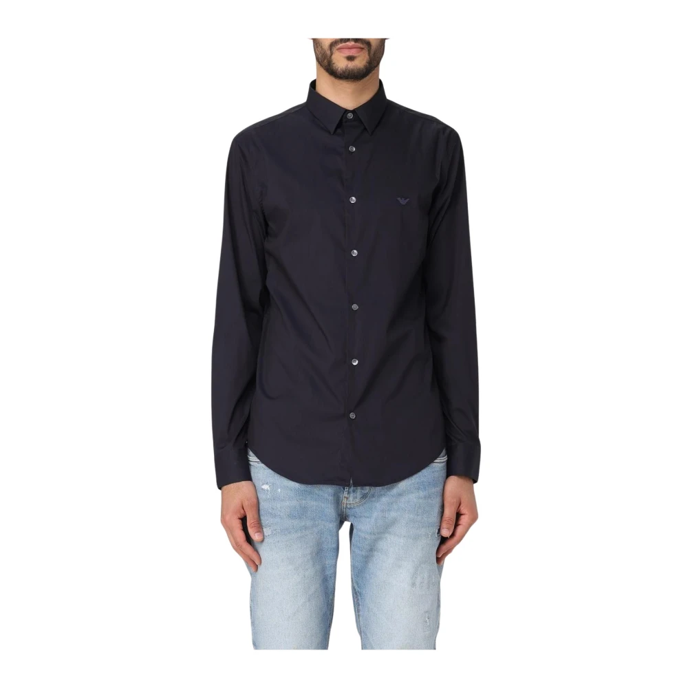 Emporio Armani Herren Blau Shirts, Sgröße:
