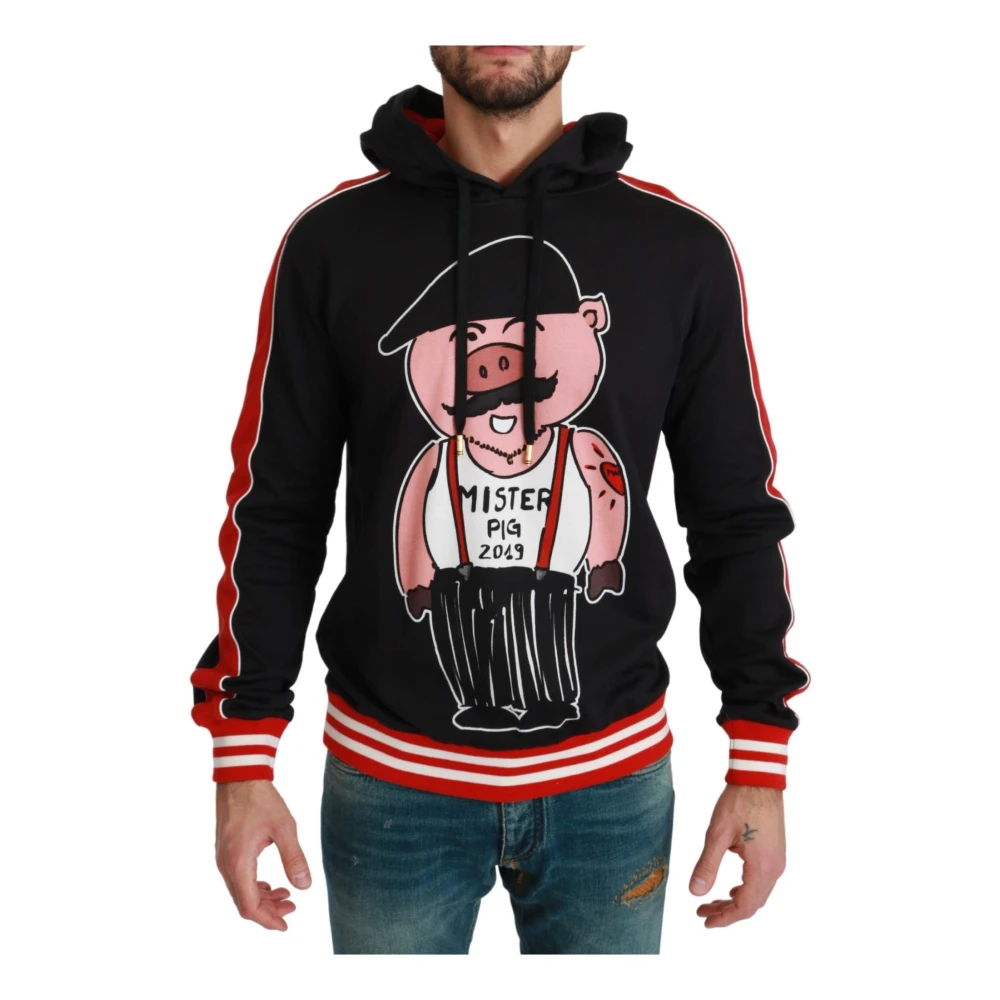 Dolce & Gabbana Men's Elegant Hooded Sweater With Multicolor Motif