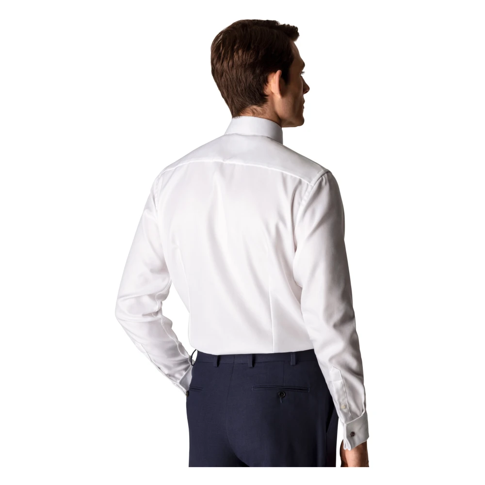 Eton Twill Frans manchetoverhemd White Heren