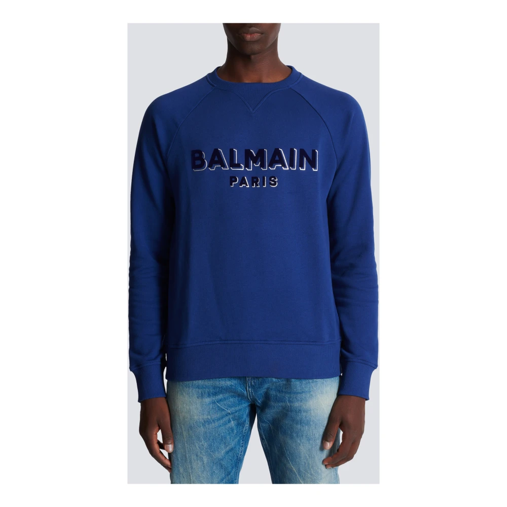 Balmain Metallic flock sweatshirt Blue Heren