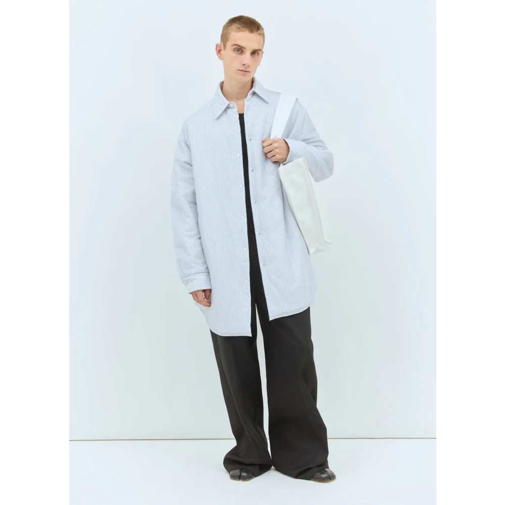 Maison Margiela Gestreept Gewatteerd Shirt Blue Heren