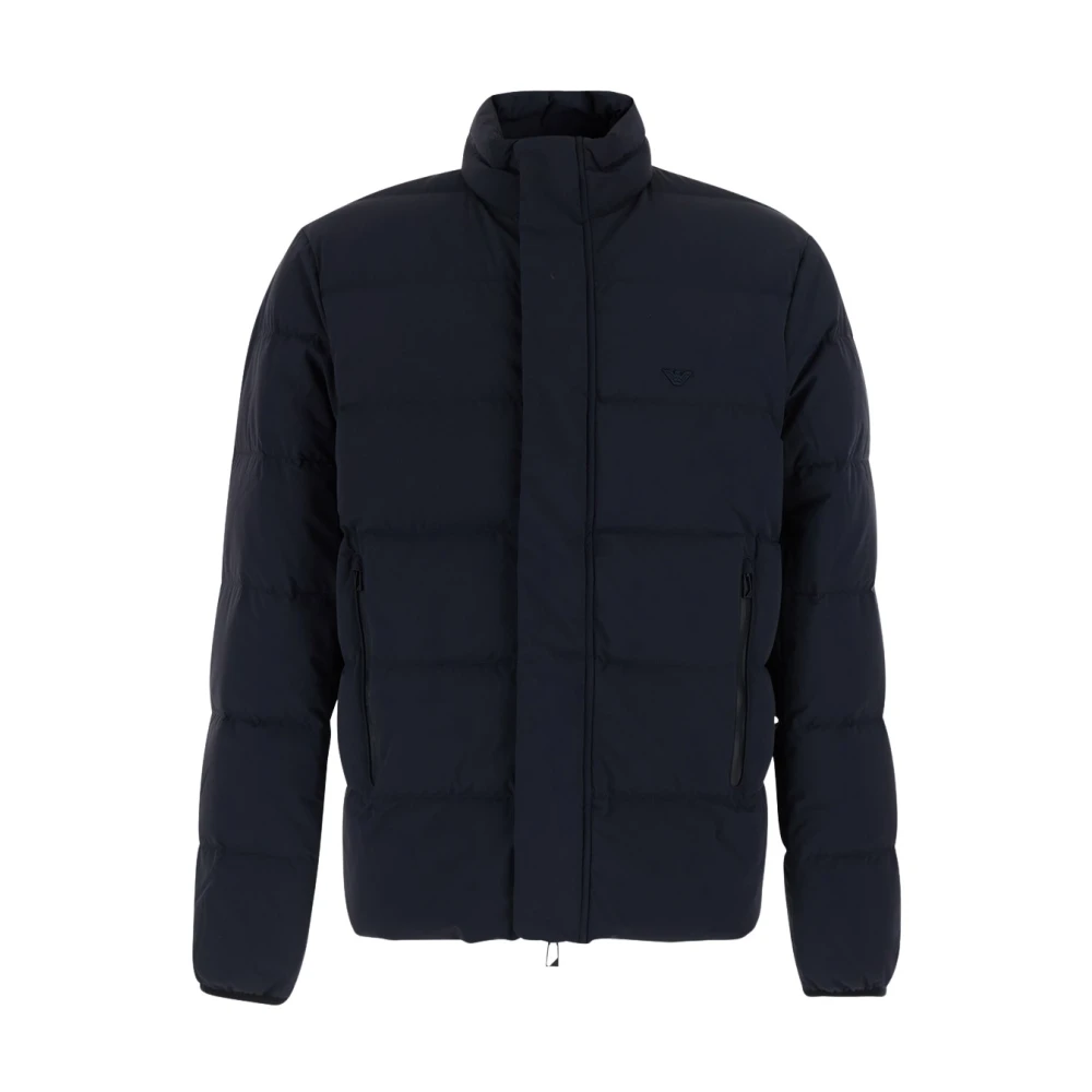 Emporio Armani Uomo Blu - Piumino Con Collo Imbottito - Jackets - Xl