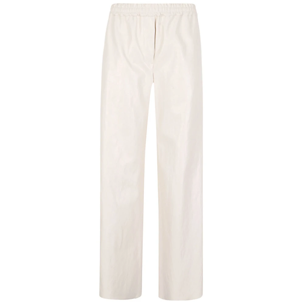 Max Mara Weekend Verouderde ivoorkleurige viscose broek Beige Dames