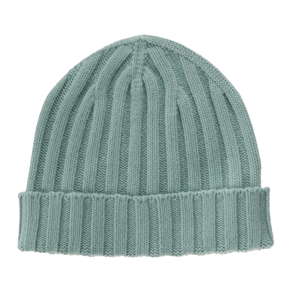 Hindustrie Kashmir Ribbstickad Beanie Mössa Green, Herr