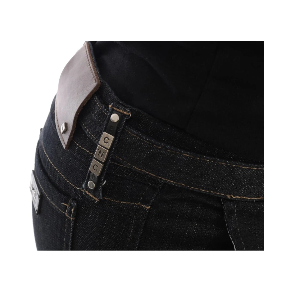 Costume National Slim Donkerblauwe Katoenen Jeans Blue Dames