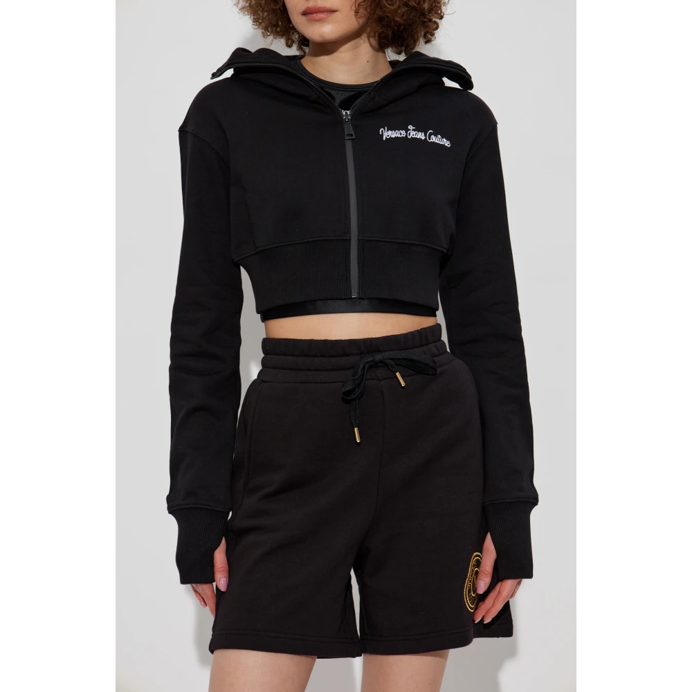 Versace Jeans Couture Korte hoodie Black Dames