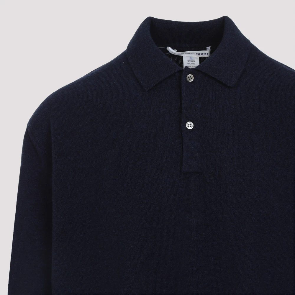 Comme des Garçons Blauwe Wollen Trui Aw24 Blue Heren