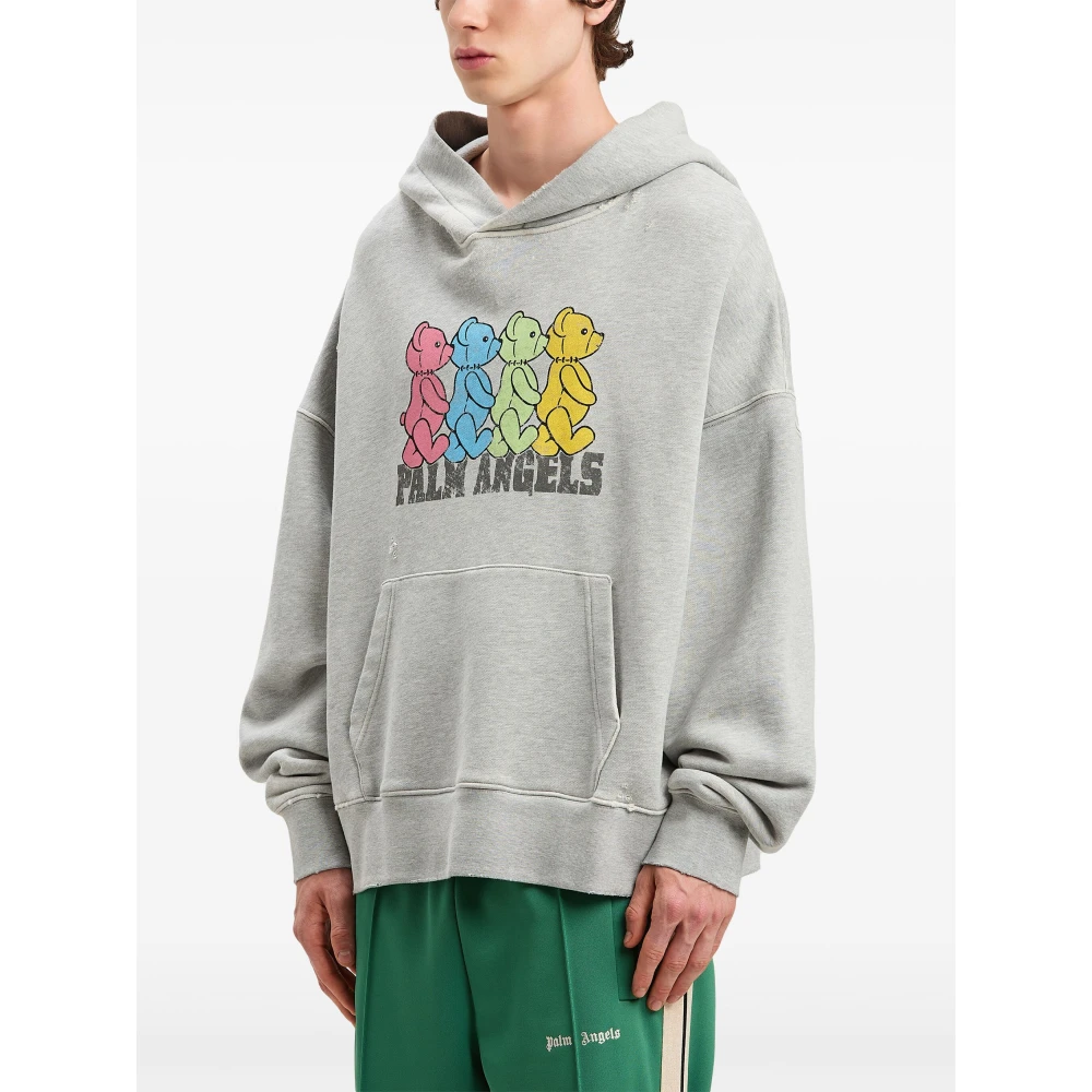 Palm Angels Grijs Melan Crossroads Bears Hoody Gray Heren