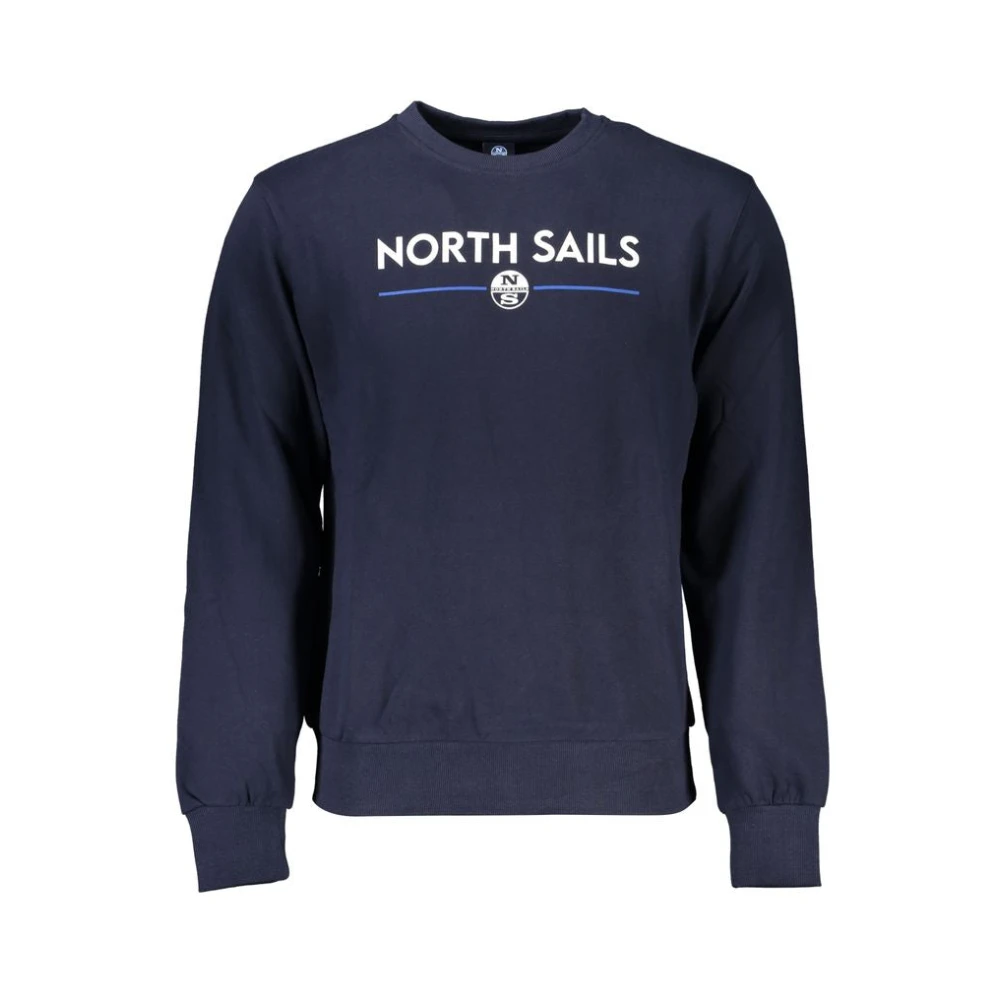 North Sails Geborstelde Sweatshirt met Logoprint Blue Heren