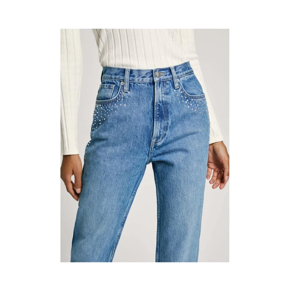 Pepe Jeans Slim Fit Hoge Taille 5-Pocket Denim Blue Dames