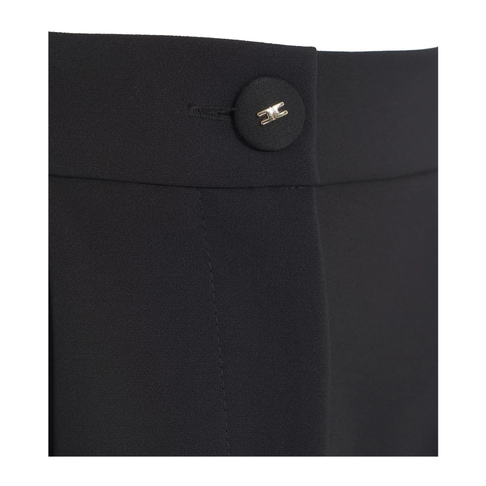 Elisabetta Franchi Zwarte Stretch Crêpe Bermuda Shorts Black Dames