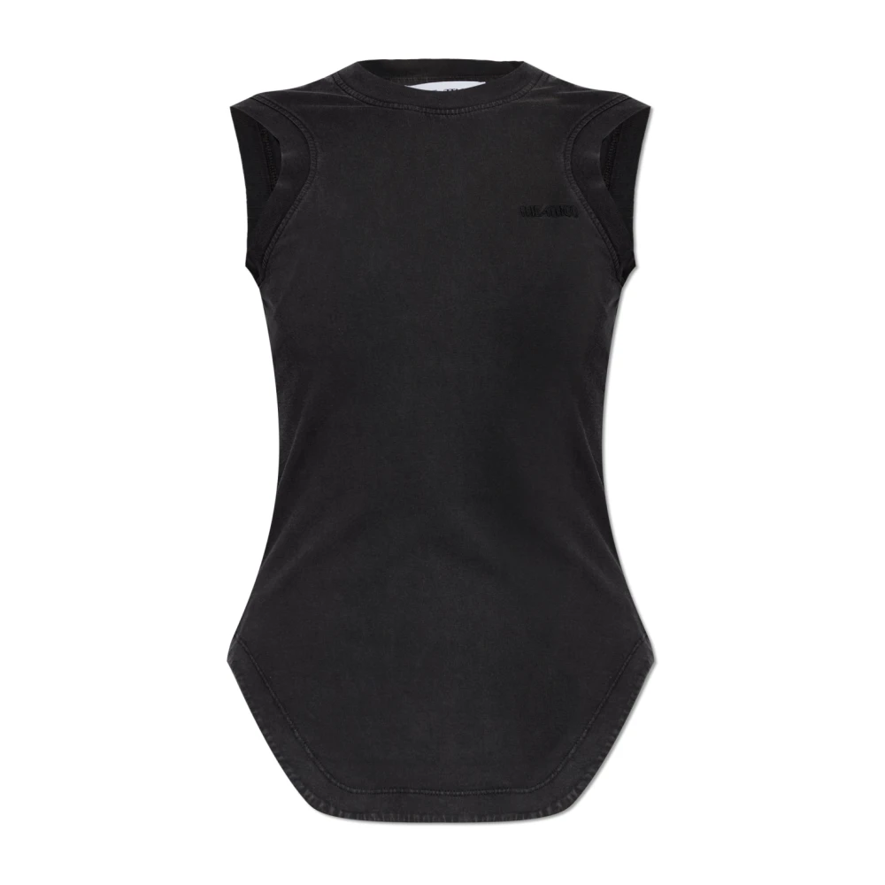 The Attico Women's Black Logo Top - Sleeveless Tops - S - Tops
