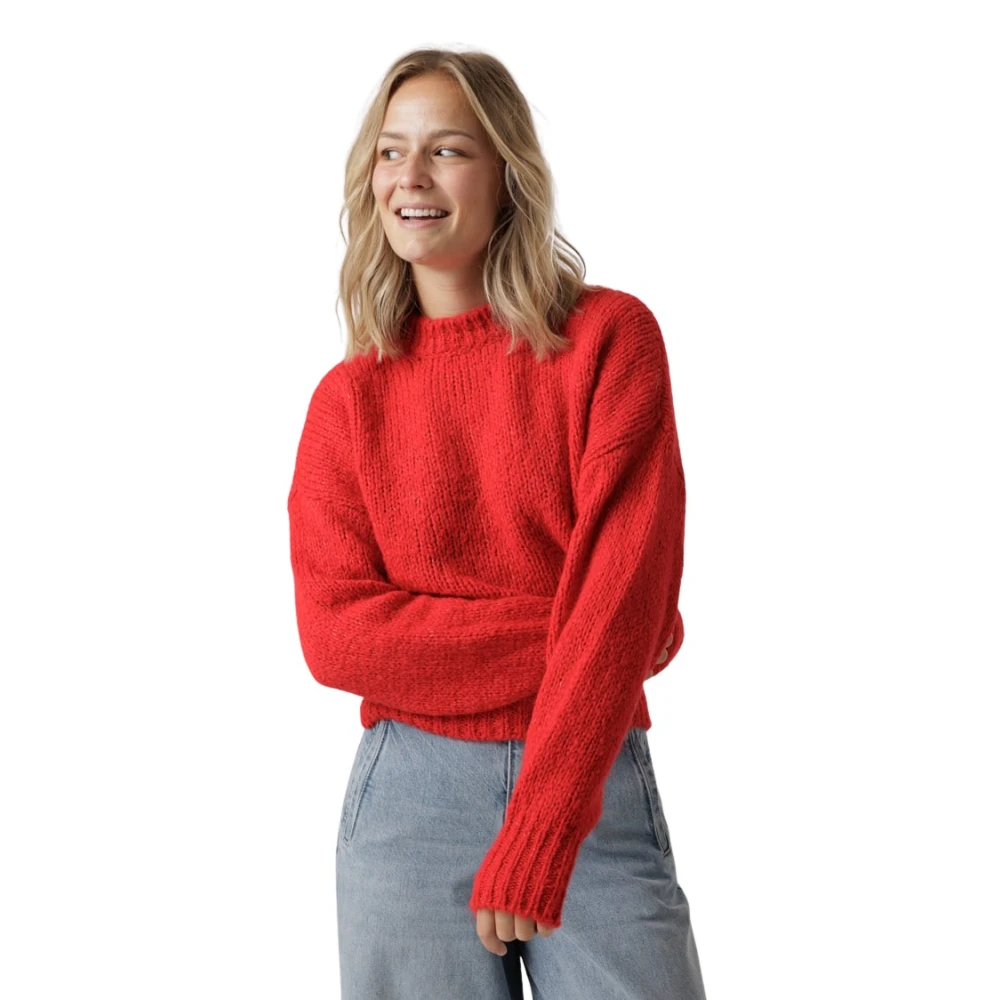 By-Bar Oversized Mohair Pullover Lipstick Red Dames