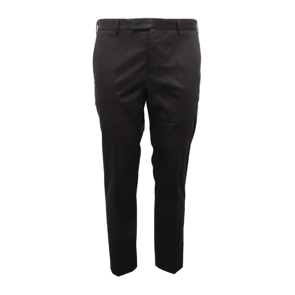 Pt01 Men's Black Stretch Edge Trousers Model Dieci