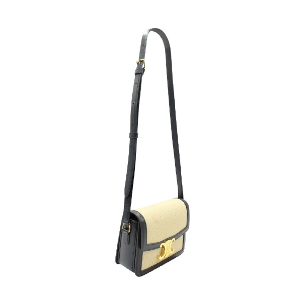 Celine Vintage Pre-owned Canvas crossbody-bags Beige Dames