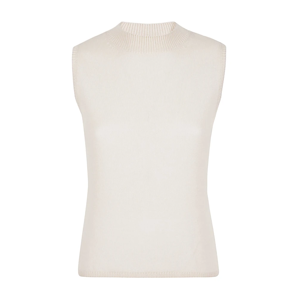 Eleventy Mouwloze Cashmere Top Beige Dames