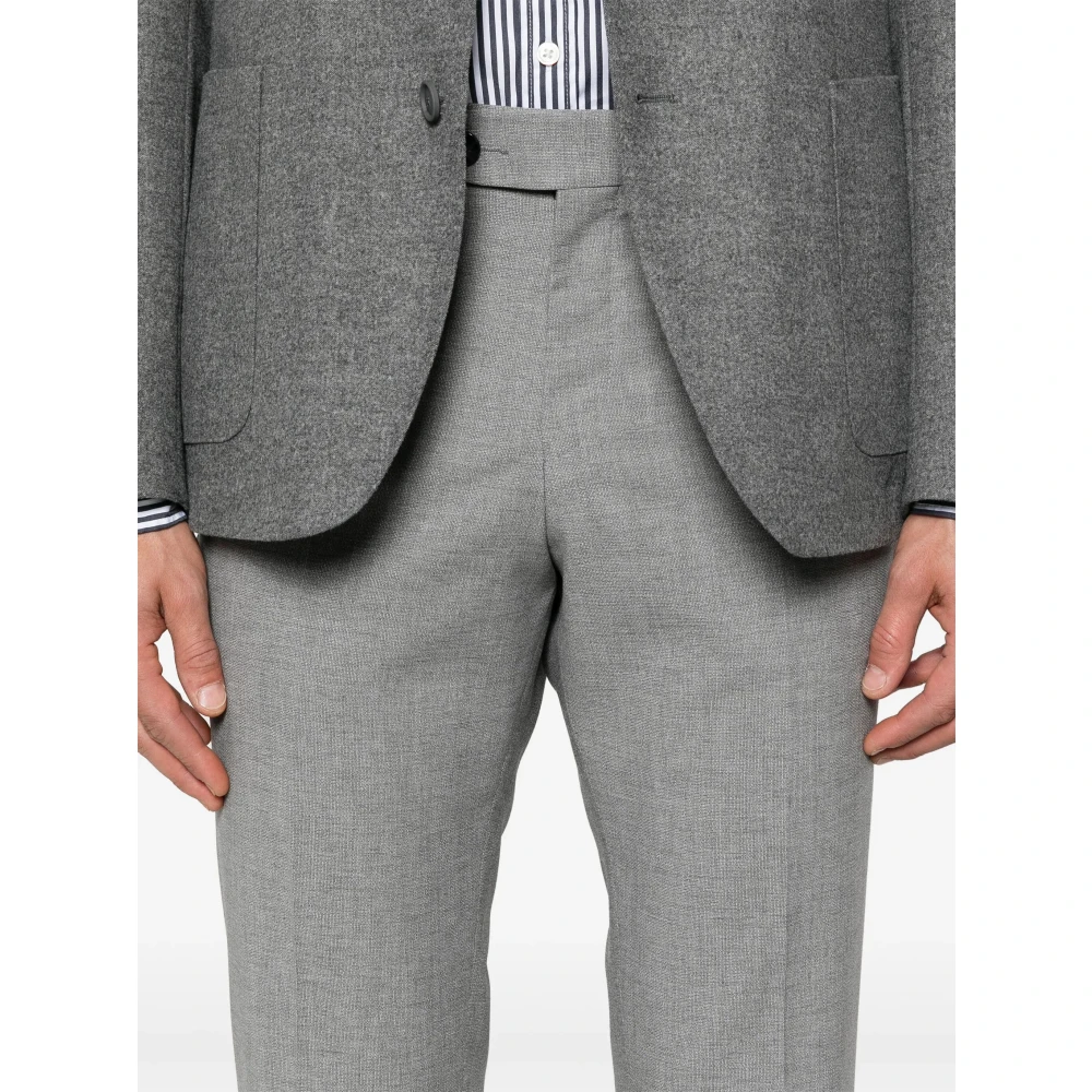 Hugo Boss Gemengde wollen broek met zijzakken Gray Heren