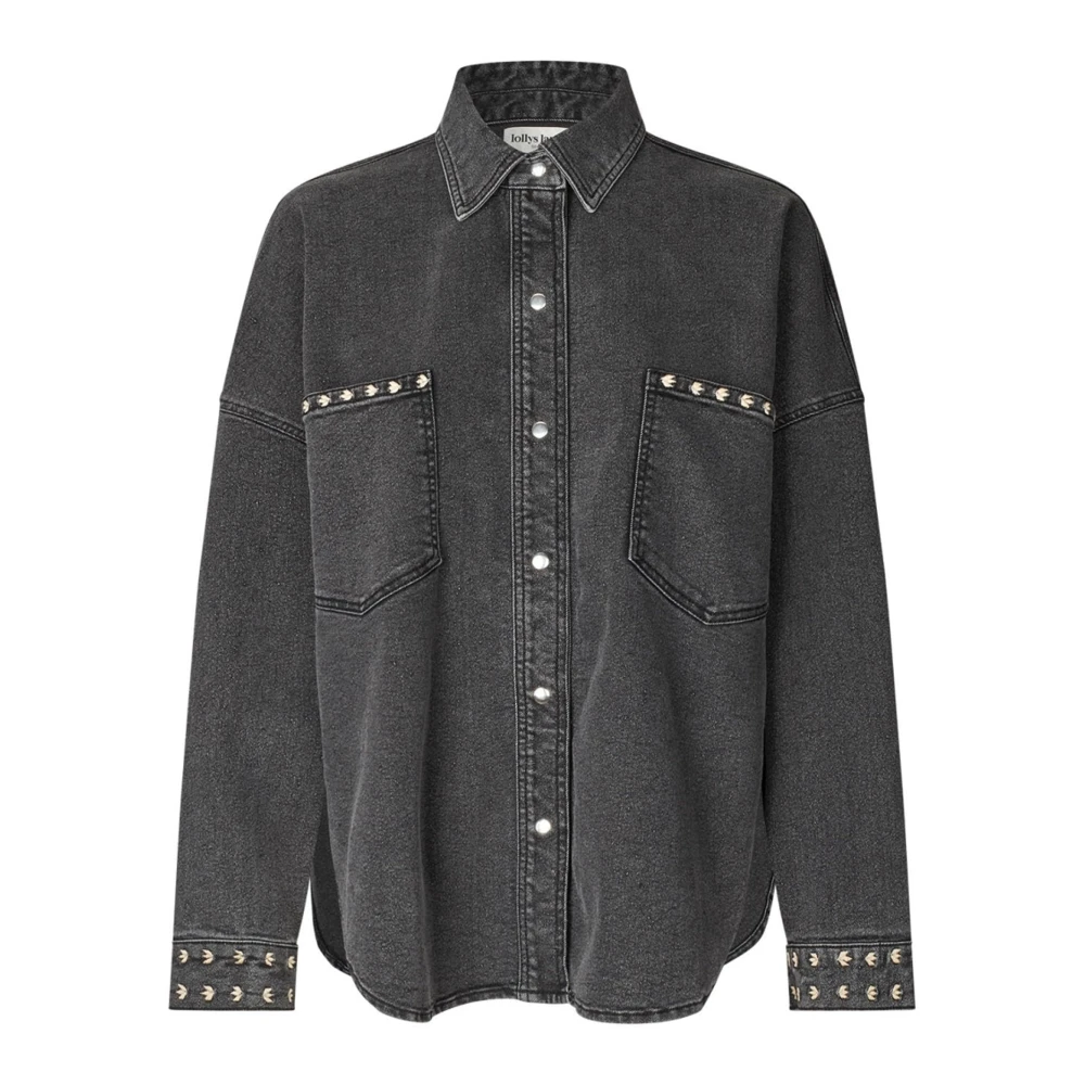 Lollys Laundry Women's Gray Denim Shirt With Long Sleeves - Shirts - Xl - Blouses & Shirts
