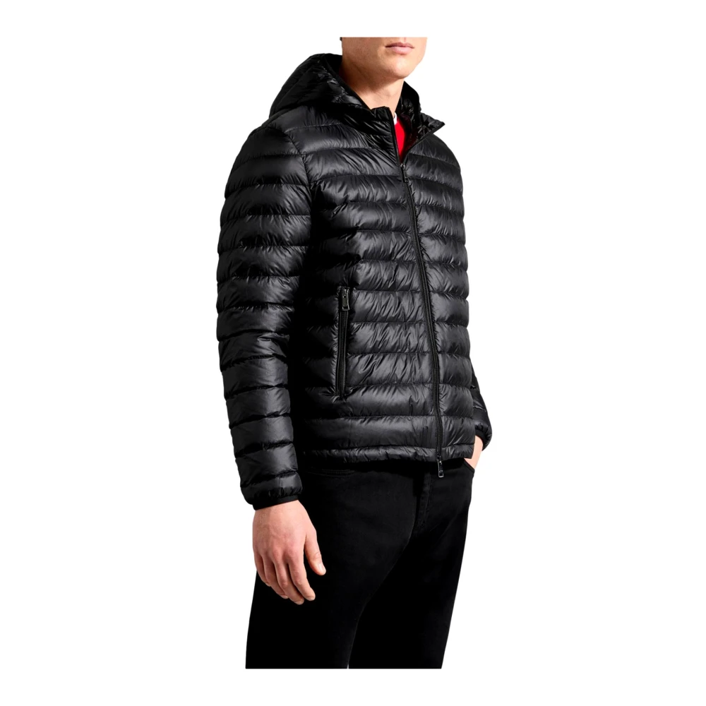 PAUL & SHARK Ultralichte Gewatteerde Jas met Afneembare Capuchon Black Heren