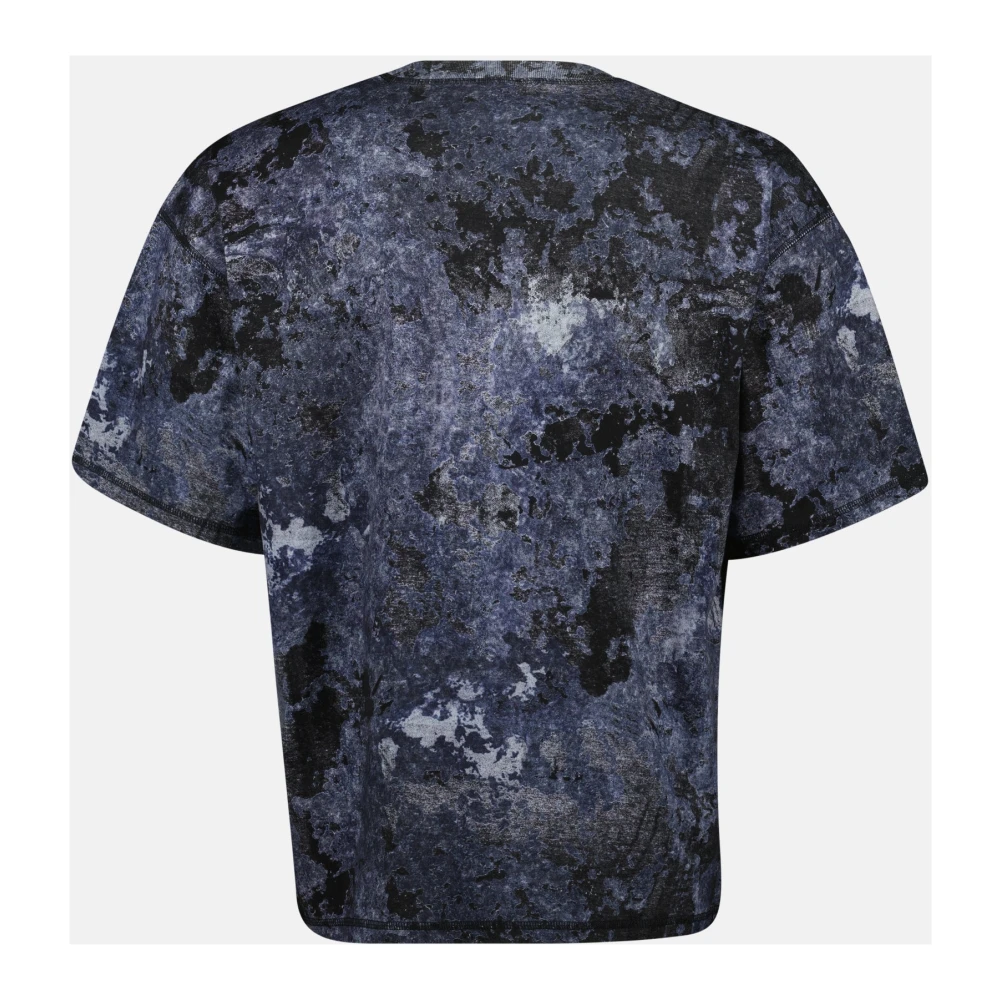 Diesel Blauw Marmer Print Oversized T-shirt Blue Heren