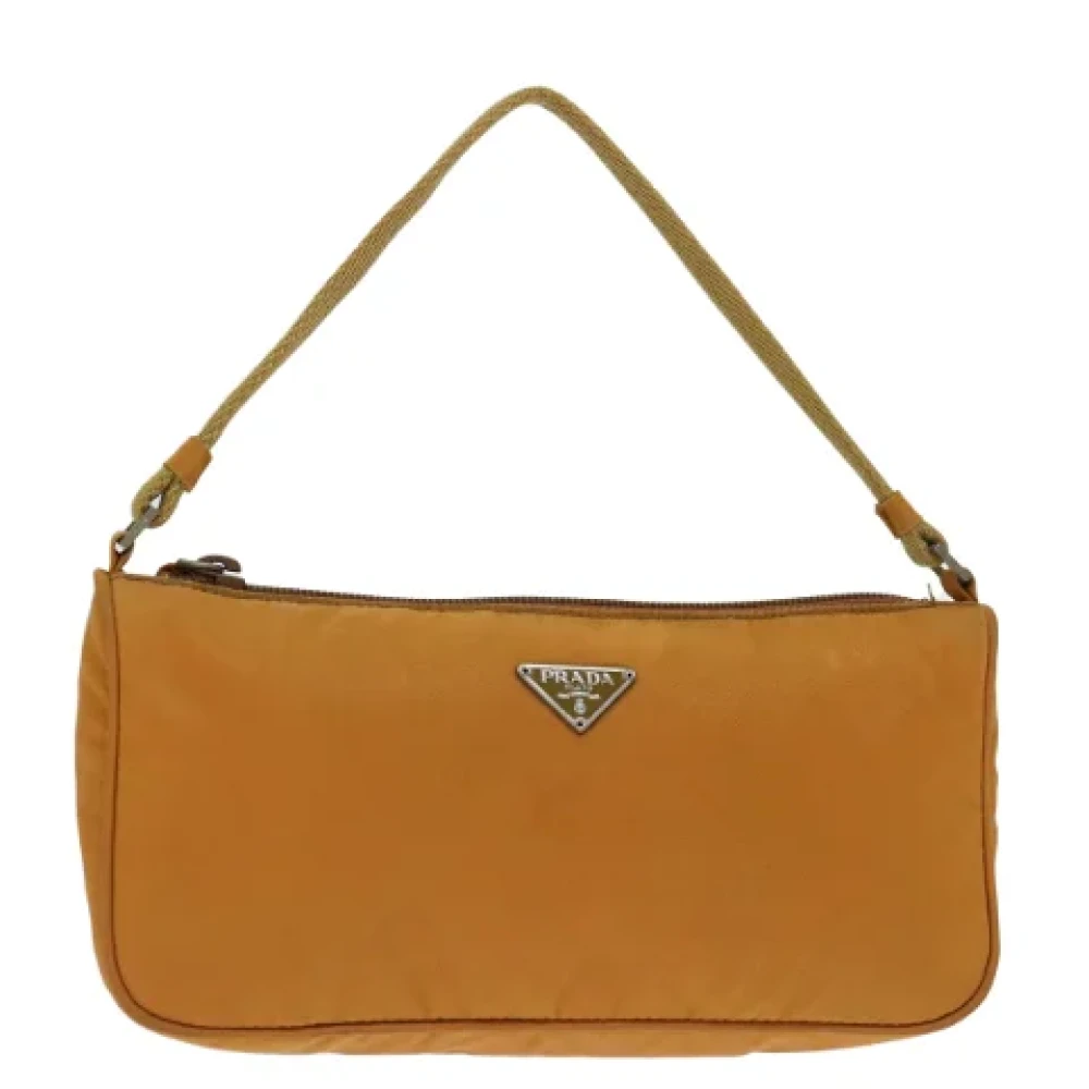 Prada Vintage Pre-owned Nylon pouches Orange Dames