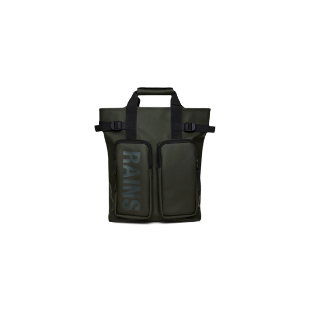 Rains Unisex Green Waterproof Backpack - Backpacks - One Size - Bags