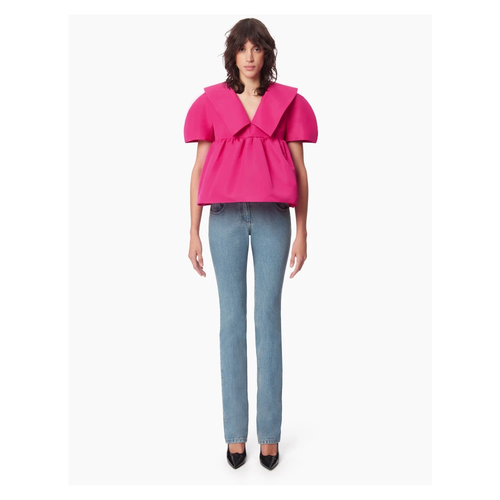 Nina Ricci Roze Taffeta Babydoll Top Pink Dames