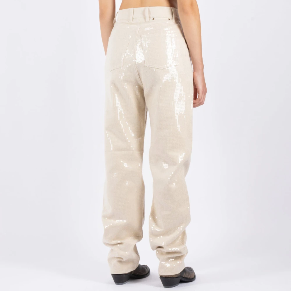 Golden Goose Kim Straight-Leg Jeans Beige Dames
